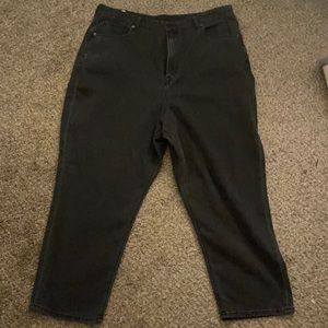 Aw Black Acid Wash Boyfriend/Mom Jeans, Size 20